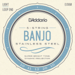 D'Addario EJS60 Stainless Steel Banjosnaren 5-Snarig (10-20)