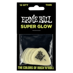 Ernie Ball 9224 Super Glow Plectrum Thin 12-Pack