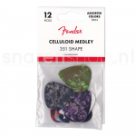 Fender 351 Plectrum Celluloid Variety Pack Thin / 0.50mm 12-Pack 0980300100