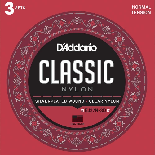 D'Addario EJ27N-3D 3-Pack klassieke gitaarsnaren
