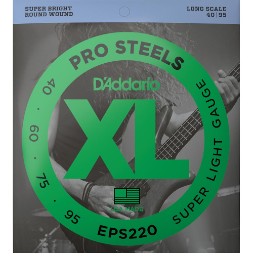 D'Addario EPS220 ProSteels Bassnaren (40-95) Super Light