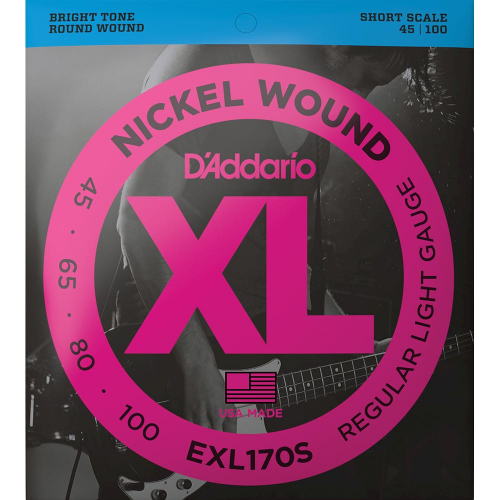 D'Addario EXL170S Short Scale Bassnaren (45-100)