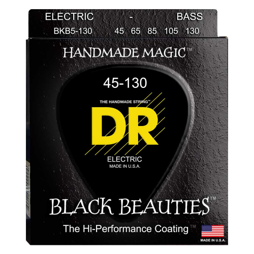 DR Strings BKB5-130 Black Beauties Coated Bassnaren 5-Snarig (45-130)