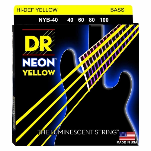 DR Strings NYB40 Neon Yellow Bassnaren Coated (40-100)