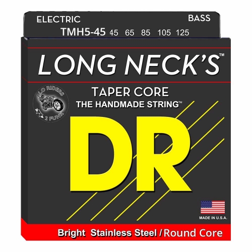 DR Strings TMR5-45 Long Necks Tapered Bassnaren 5-Snarig Round Core (45-125)