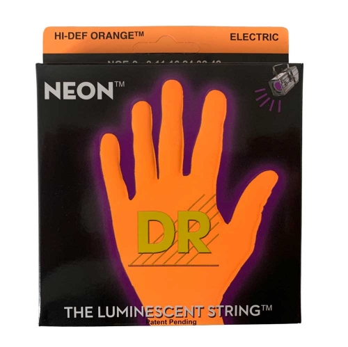 DR Strings NOE9 Neon Orange Elektrische Snaren (9-42), K3 Coating