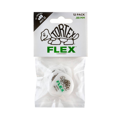 Dunlop 466P88 Tortex Flex Jazz III XL 0.88mm Plectrum 12-Pack