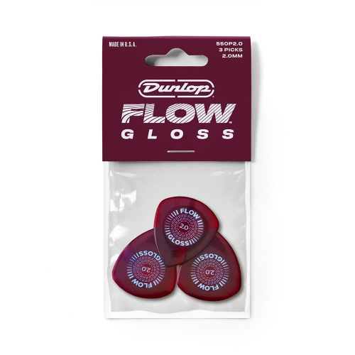 Dunlop flow gloss plectrum 2mm triopack