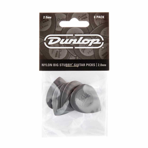 Dunlop 445P20 Nylon Big Stubby Plectrum 2.0mm 6-Pack