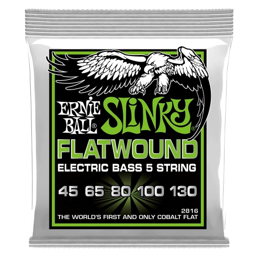 Ernie Ball 2816 Flatwound Cobalt Regular Slinky Bassnaren 5-Snarig (45-130)