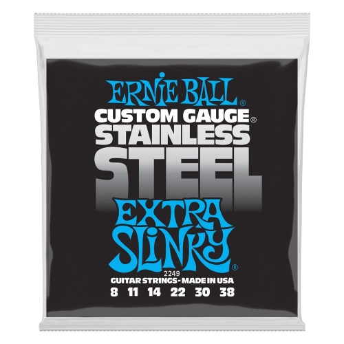Ernie Ball 2249 Extra Slinky Stainless Steel Elektrische Gitaarsnaren (8-38)
