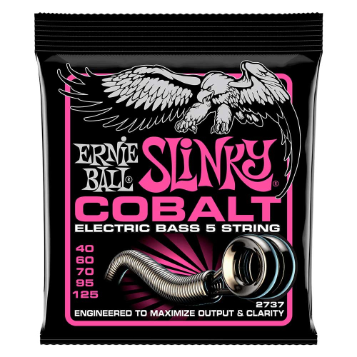 Ernie Ball 2737 Cobalt Super Slinky Bassnaren 5-Snarig (40-125)