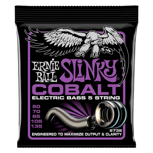 Ernie Ball 2738 Cobalt Power Slinky Bassnaren 5-Snarig (50-135)