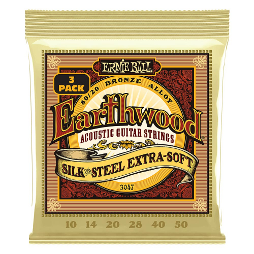Ernie Ball 3047 Earthwood Silk&Steel Akoestische Snaren (10-50) 3-Pack
