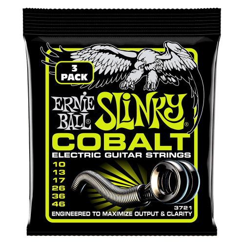 Ernie Ball 3721 Regular Slinky Cobalt Snaren voor Elektrische Gitaar (10-46) 3-Pack