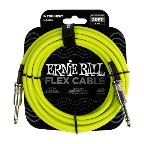 Ernie Ball 6419 Flex Cable Gitaarkabel Groen 6 Meter