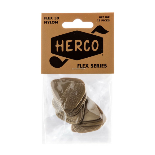 Herco HE210P Herco Flex 50 Nylon 0.50mm Plectrum 12-Pack