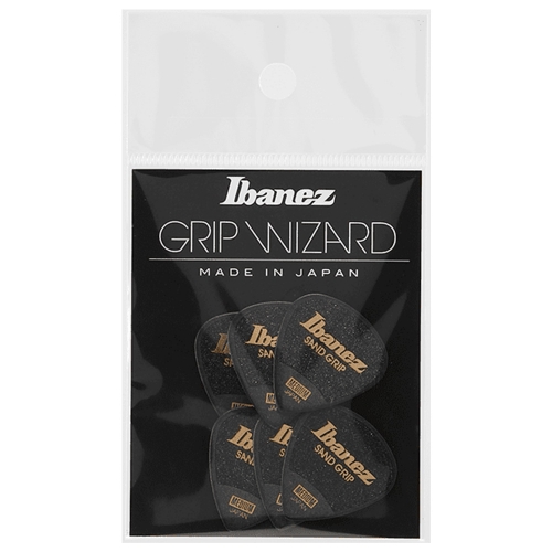 Ibanez PPA14HSG-BK Grip Wizard Sand Grip 1.0mm Plectrum 6-Pack - Zwart