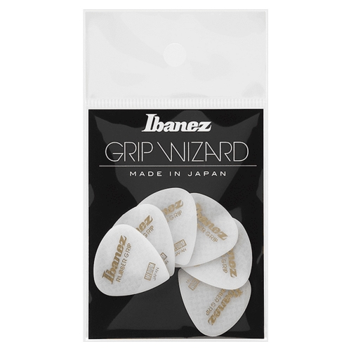 Ibanez PPA16MRG-WH Grip Wizard Rubber Grip 0.80mm Plectrum 6-Pack - Wit