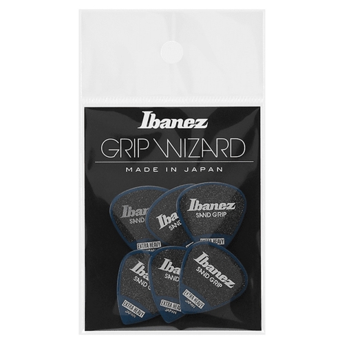 Ibanez PPA16XSG-DB Grip Wizard Sand Grip 1.2mm Jazz Plectrum 6-Pack - Donkerblauw