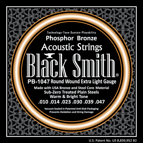 Blacksmith Phosphor bronzen Gitaarsnaren, Extra Light, 010-047