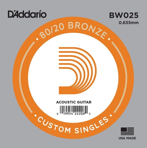 D'Addario BW025 Bronze .025 Losse Snaar