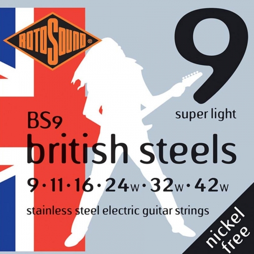 Rotosound BS9 British Steels Gitaarsnaren voor Elektrische Gitaar (9-42)
