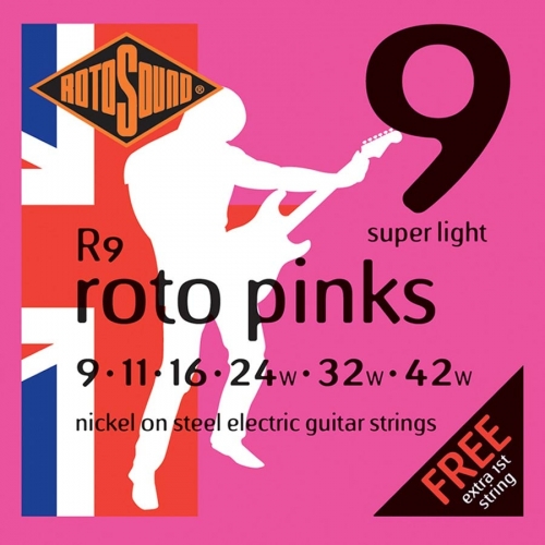 Rotosound R9 Roto Pinks Snarenset voor Elektrische Gitaar (9-42)
