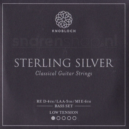 Knobloch 200SS Sterling Silver Bass Set - Lage Spanning (3 Snaren)