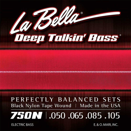 La Bella 750N Black Nylon Tape Wound Bassnaren (50-105)