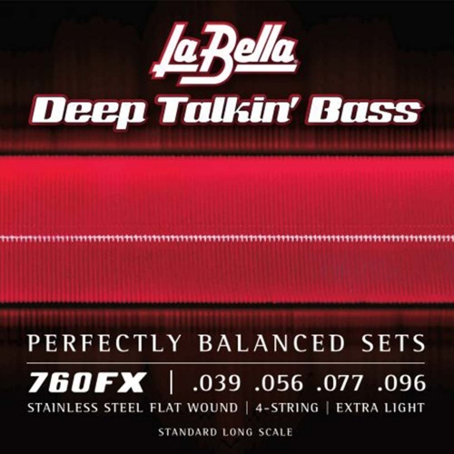 La Bella 760FX Stainless Steel Flatwound Bassnaren (39-96)