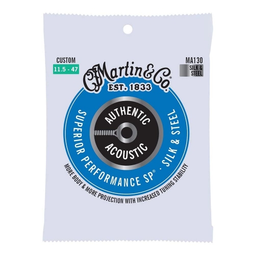Martin MA130 Silk & Steel Snaren voor Akoestische Gitaar (11.5-47) Custom Light