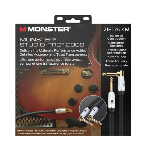 Monster Cable Studio Pro 2000 Gitaarkabel 6.4 Meter - Haaks/Recht 600535