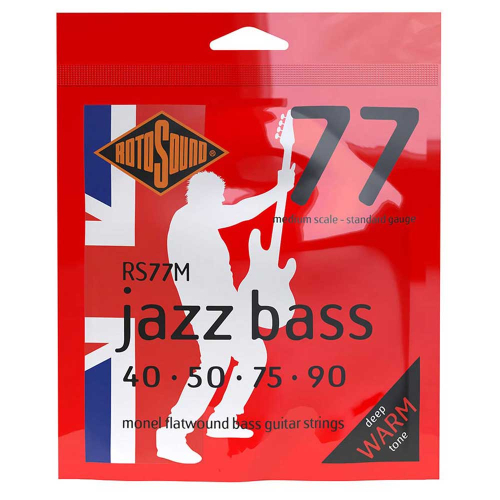 Rotosound RS77M Jazz Bass 77 Monel Flatwound Bassnaren Medium Scale (40-90)