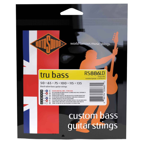 Rotosound RS886LD Tru Bass 88 Black Nylon Bassnaren 6-Snarig (50-135)