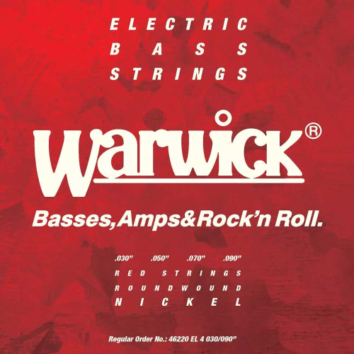 Warwick 46220EL Bassnaren Red Label Nickel-Plated Steel (30-90) Extra Light