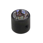 Boston KB-237 Dome Knop met Abalone Inlay Zwart