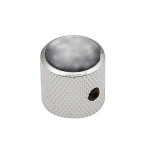 Boston KN-239 Dome Knop met Zwarte Parelmoer Inlay Nickel