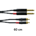 Cordial CFU0.6PC Audio Verloopkabel Stereo RCA Male naar Jack Male 60cm