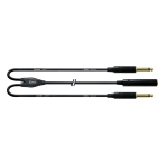 Cordial CFY0.3GPP Y-Adapterkabel Splitkabel Mono Jack Female naar 2x Jack Male 30cm