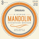 D'Addario EJ74-3D Phosphor Bronze Mandolinesnaren (11-40) 3-Pack