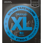 D'Addario ETB92-5 Tapewound Black Nylon Bassnaren 5-Snarig (50-135)