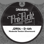 D'Addario J2904 Silverwound Losse Klassieke D4-Snaar - Gematigde Spanning
