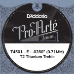 D'Addario T4501 Titanium Treble Losse E-Snaar .028