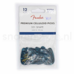 Fender 351 Shape Premium Celluloid Plectrums Extra Heavy 12-Pack - Ocean Turquoise 1980351608