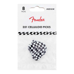 Fender Checkerboard Celluloid 351-Shape Medium Plectrums 8-Pack 1980351088