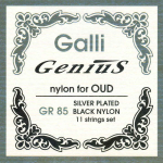 Galli GR85 Silverplated Black Nylon Snarenset voor Oud (11-Snarig)