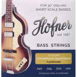 Höfner HCT1133FS Stainless Steel Flatwound Short Scale Bassnaren (40-100)