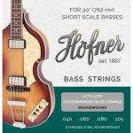 Höfner HCT1133RS Stainless Steel Roundwound Short Scale Bassnaren (40-105)