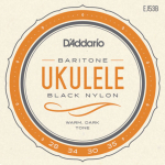 D'Addario EJ53B Black Nylon Bariton Ukulele Snaren (28-35)